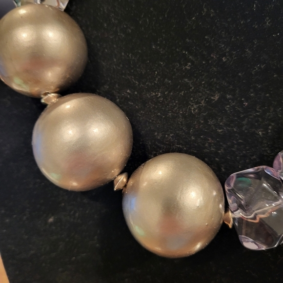 Rare Vintage PONO by Joan Goodman Ellington Choker Resin Necklace Silver & Smoke - Picture 6 of 6